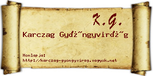 Karczag Gyöngyvirág névjegykártya